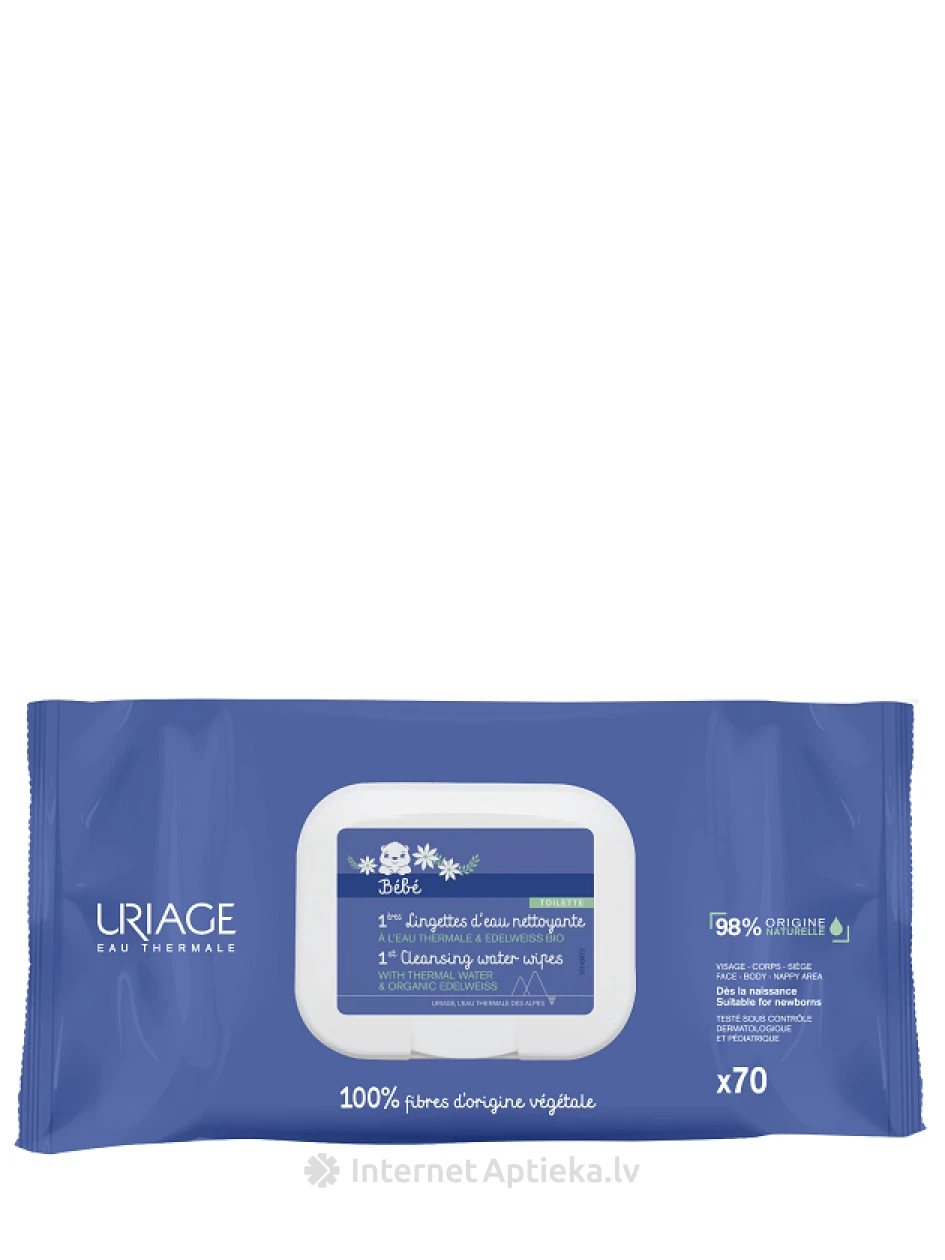 URIAGE Baby 1st attīrošās salvetes, 70 gb. | internetaptieka.lv