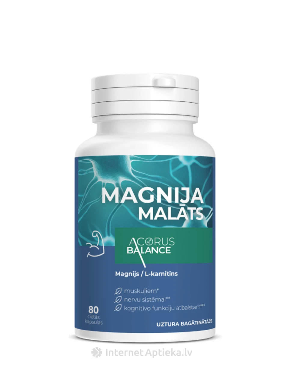 Acorus Balance magnija malāts, 80 kapsulas | internetaptieka.lv