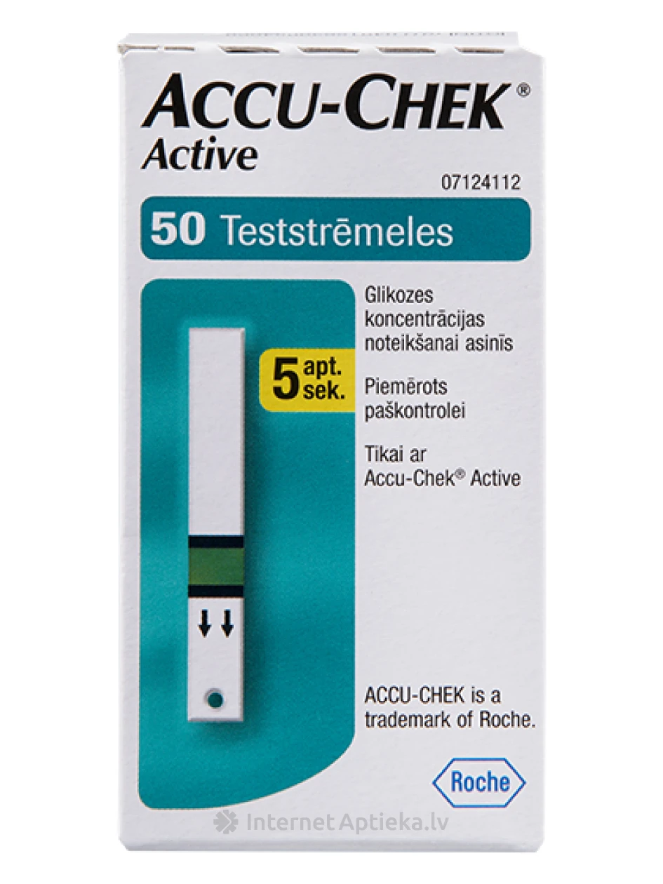 Тест-полоски Accu-Chek Active, 50 шт. | internetaptieka.lv