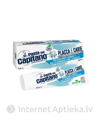 Pasta del Capitano zobu pasta pret aplikumu un kariesu, 75 ml | internetaptieka.lv