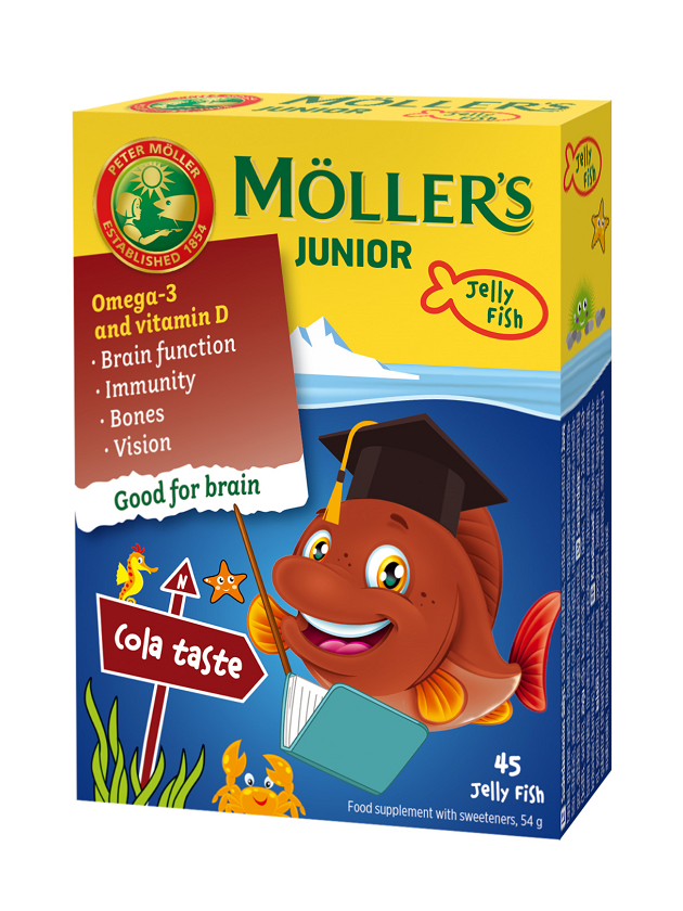 MÖLLER`S JUNIOR želejas zivtiņas ar kolas