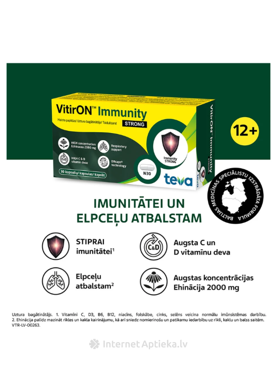 Vitiron Immunity strong, 30 КАПСУЛ | internetaptieka.lv