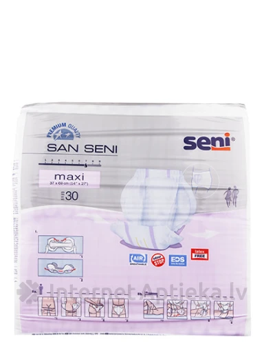 Seni San Maxi анатомические подгузники, 30 шт. | internetaptieka.lv