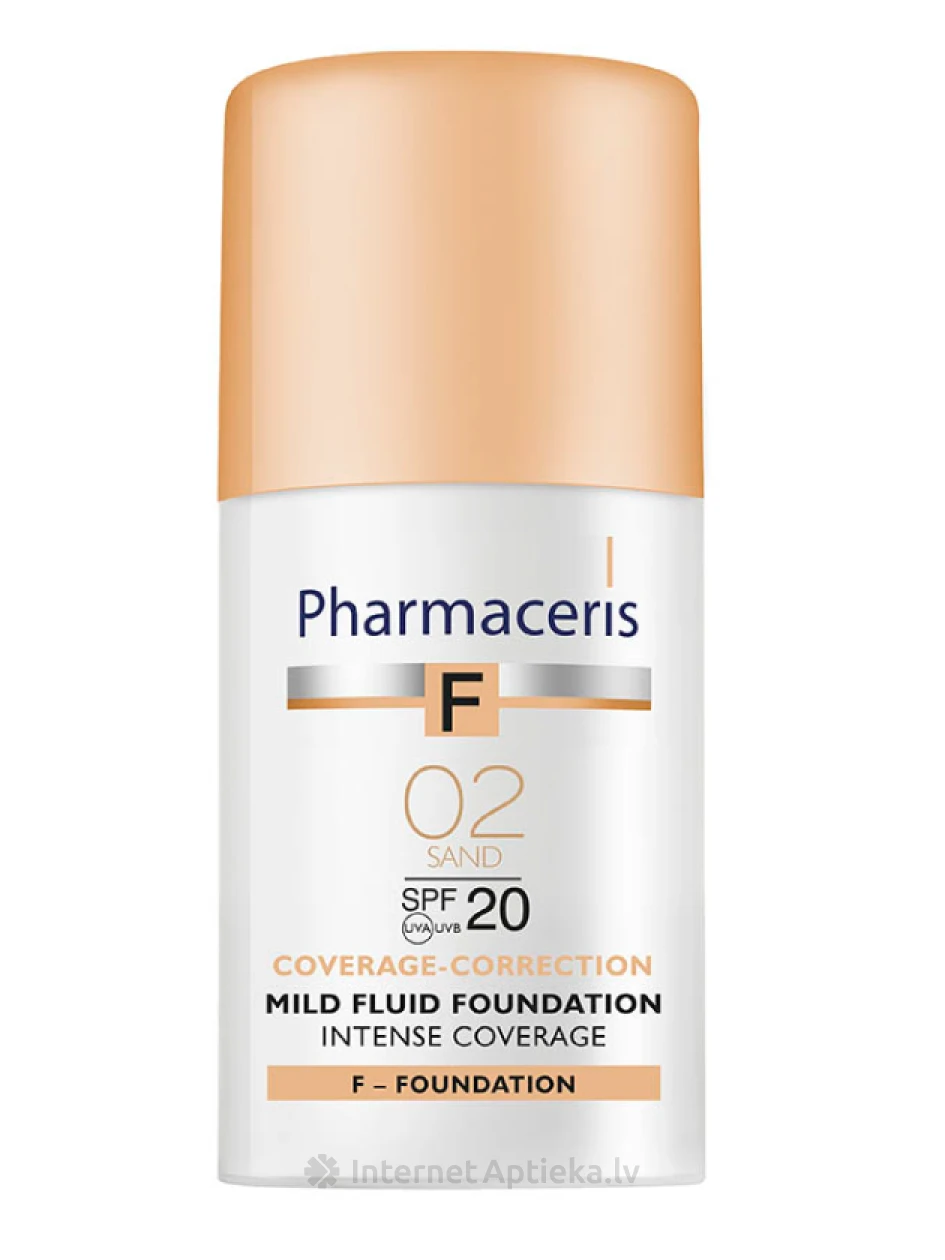 Pharmaceris F Intense coverage mild fluid tonālais krēms 02 sand, 30 ml | internetaptieka.lv