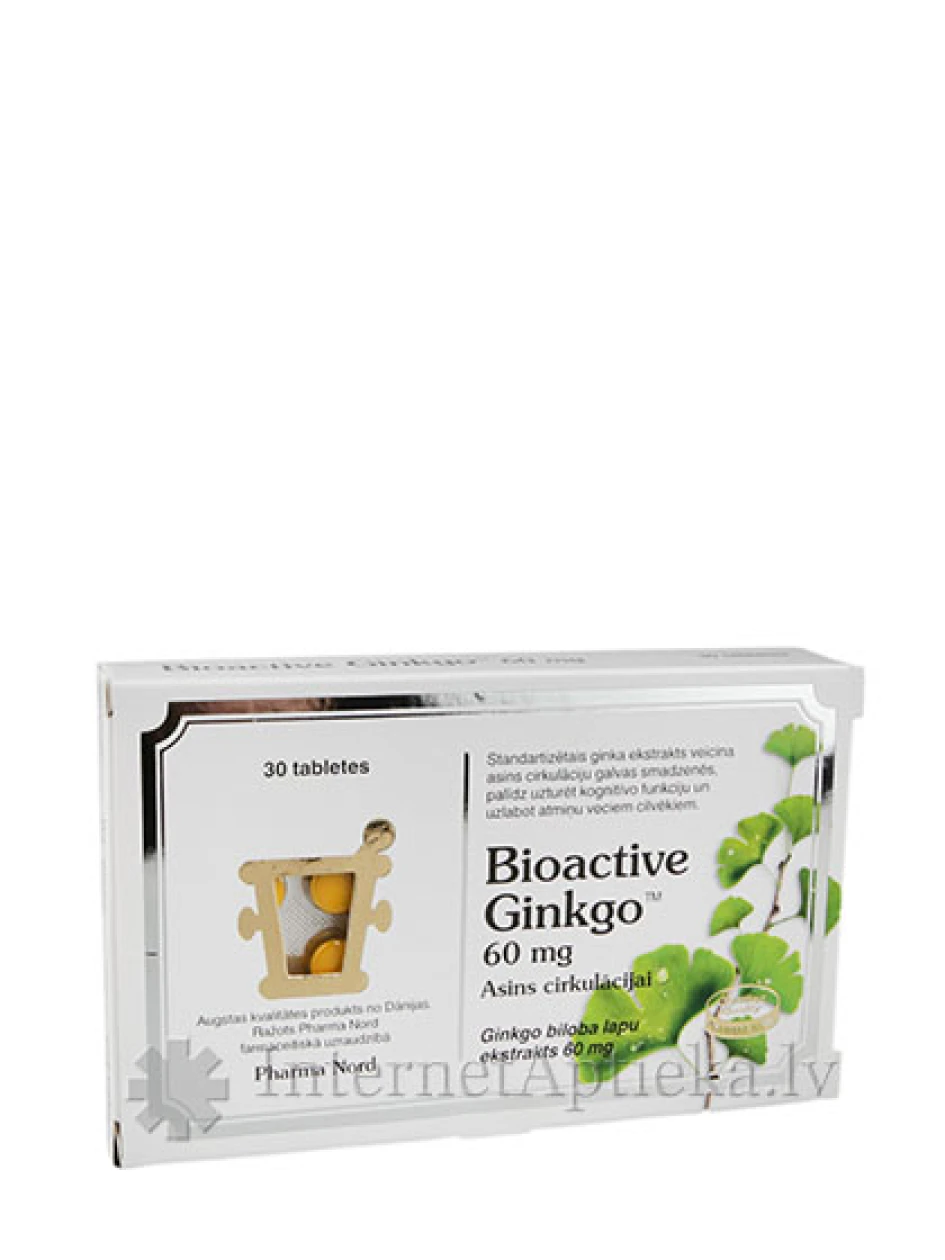BioActive Ginkgo 60mg, 30 tabletes | internetaptieka.lv