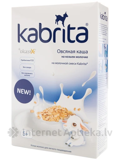 Kabrita Auzu pārslu biezputra uz kazas piena pamata bērniem no 5 mēnešu vecuma, 180 g | internetaptieka.lv