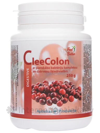 CleeColon ar pienskābo baktēriju kompleksu un dzērveņu šķiedrvielām, 250 g