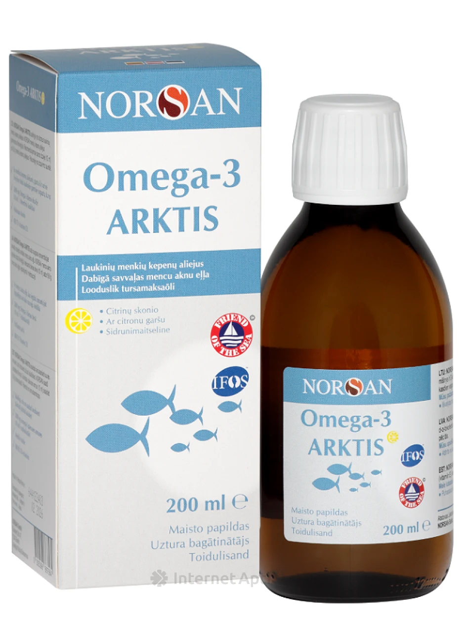 NORSAN OMEGA-3 ARKTIS sidrunimaitseline, 200 ml | internetaptieka.lv