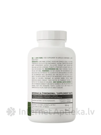 OstroVit Lion's Mane VEGE kapsulas, 60 gb. | internetaptieka.lv