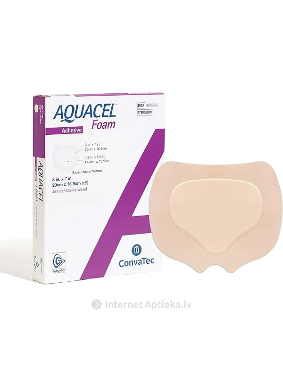 Aquacel Ag Foam Adhesive Пенная повязка для ран 10*10 см, 10 шт. | internetaptieka.lv