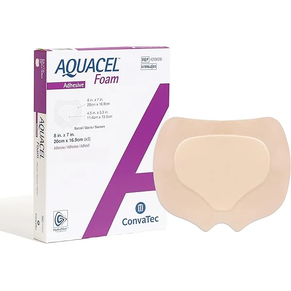 AQUACEL Foam Adhesive brūču putu pārsējs 10x10 cm, 10 gab.