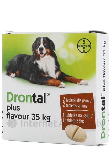 Drontal plus flavour для собак до 35 кг, 2 таблеток | internetaptieka.lv