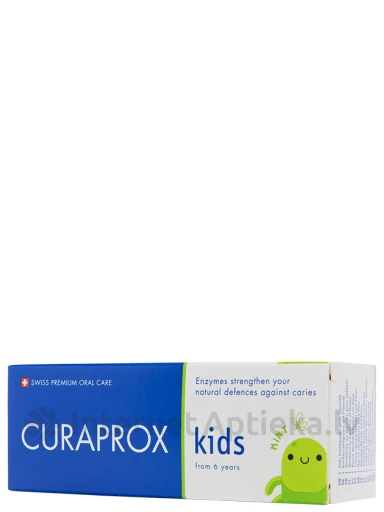 Curaprox kids zobu pasta ar piparmētru garšu, 1450 ppm fluorīda saturu, 60ml | internetaptieka.lv