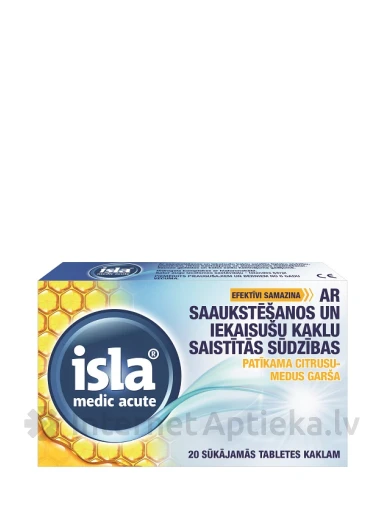 ISLA Medic Acute tsitruse ja mee maitsega, 20 pastilli | internetaptieka.lv