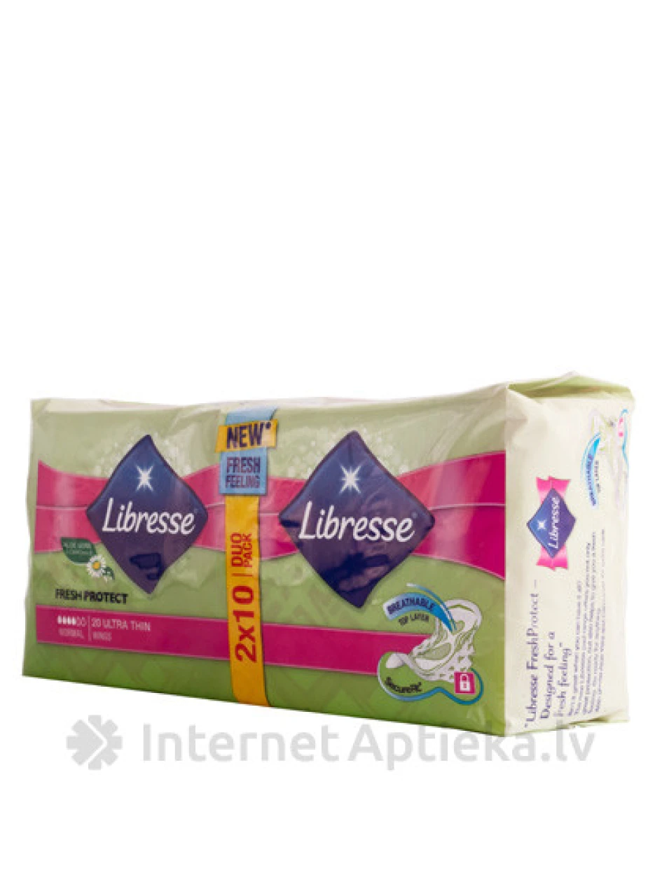 Libresse Ultra Thin Normal (Aloe vera & Camomile) higiēniskās paketes, 20 paketes | internetaptieka.lv