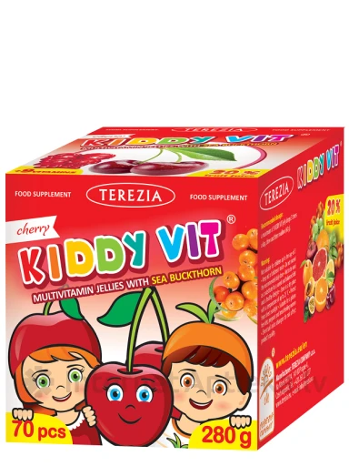 Terezia KIDDY VIT® с облепихой и вишней, 70 желейных фигурок | internetaptieka.lv