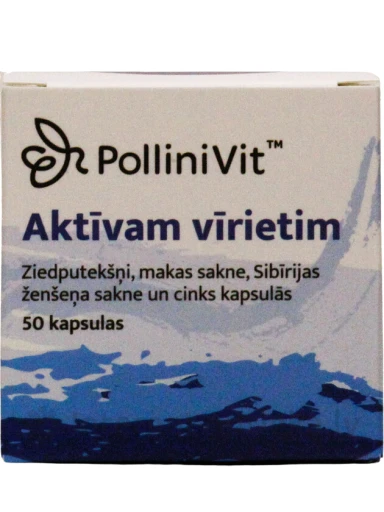 Pollinivit vitamīni aktīvam vīrietim, 50 kapsulas | internetaptieka.lv