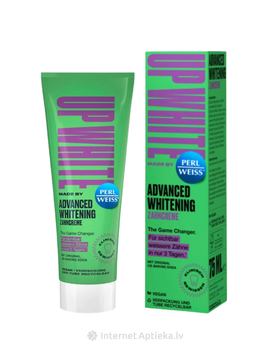 PERLWEISS zobu pasta Up White Advanced Whitening, 75 ml | internetaptieka.lv
