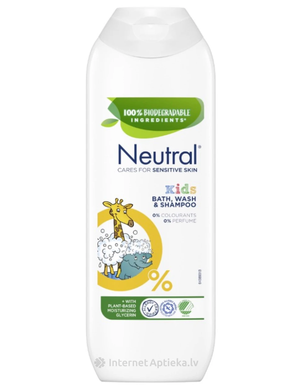 NEUTRAL KIDS dušas želeja un šampūns bērniem, 250 ml | internetaptieka.lv