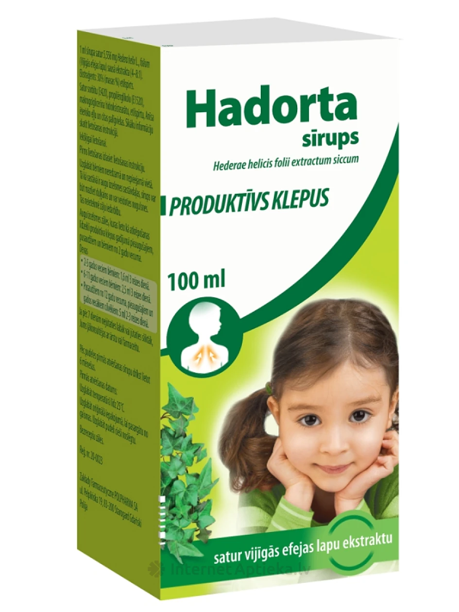 Hadorta siirup luuderohu ekstraktiga, 100 ml | internetaptieka.lv