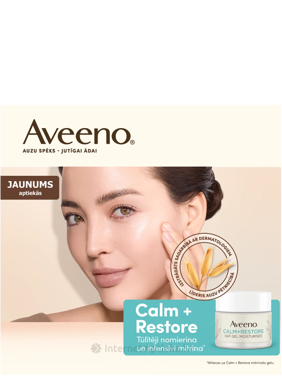 AVEENO Calm+Restore mitrinošs gels ar auzām, 50 ml | internetaptieka.lv