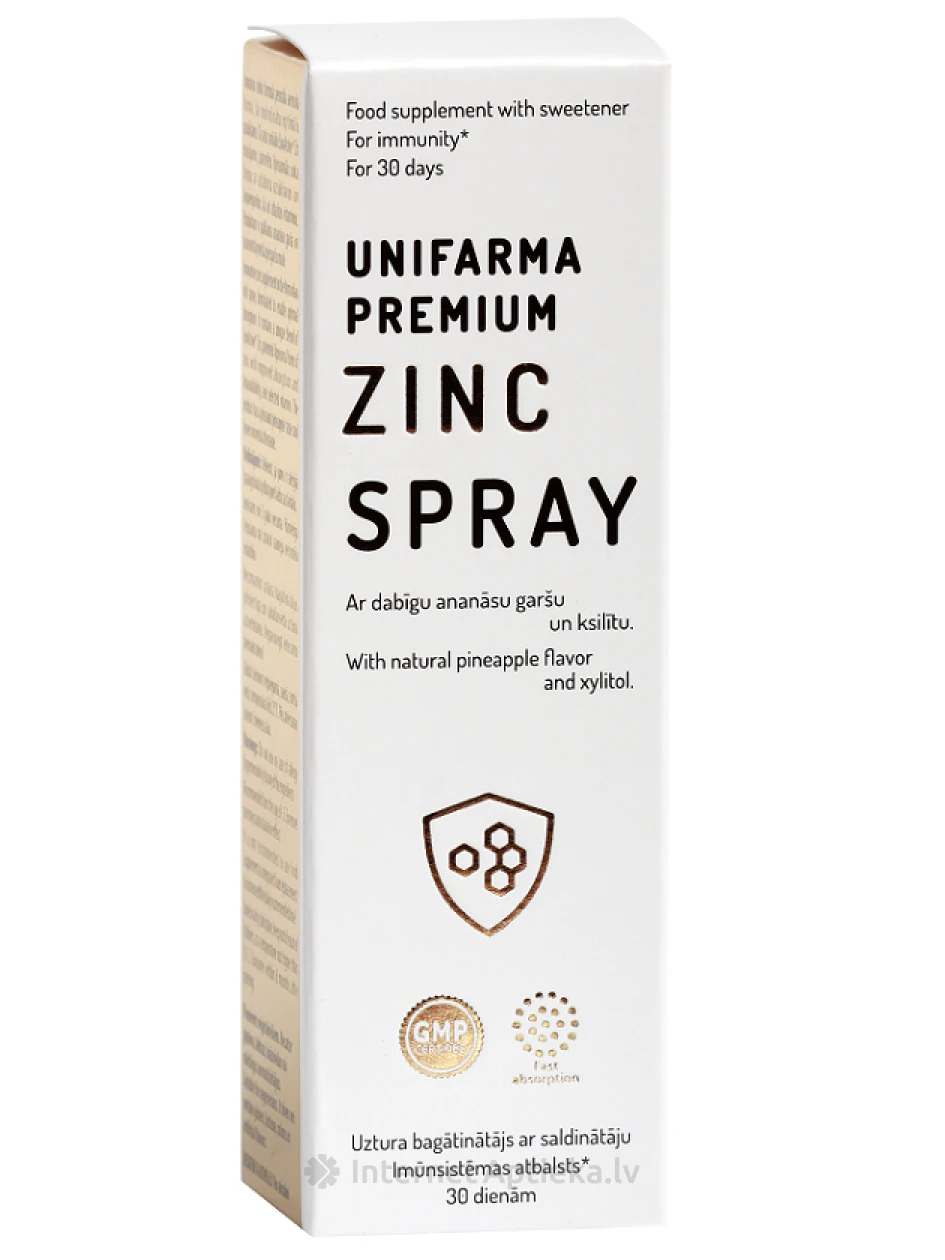Zinc spray premium со вкусом ананаса, 25 мл | internetaptieka.lv