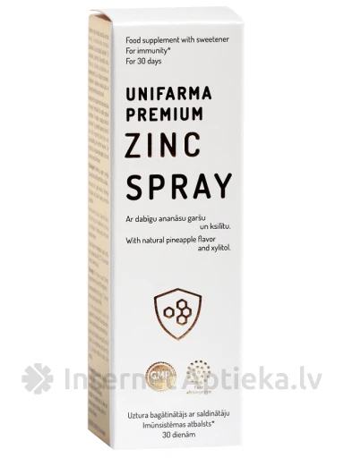 Zinc spray premium со вкусом ананаса, 25 мл | internetaptieka.lv