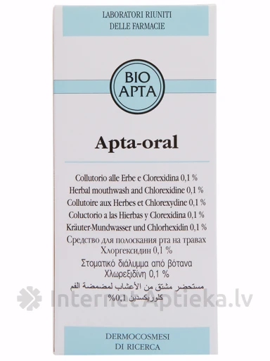 Bioapta Apta-Oral Blu mutes skalojamais līdzeklis ar augu ekstraktiem, 200 ml | internetaptieka.lv