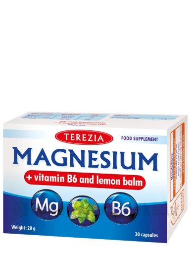Terezia MAGNEESIUM + B6-vitamiin ja sidrunmeliss, 30 kapslit | internetaptieka.lv