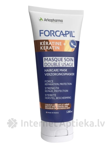 FORCAPIL® KERATIN+ juuksemask keratiiniga nõrkadele ja kahjustatud juustele, 200 ml | internetaptieka.lv