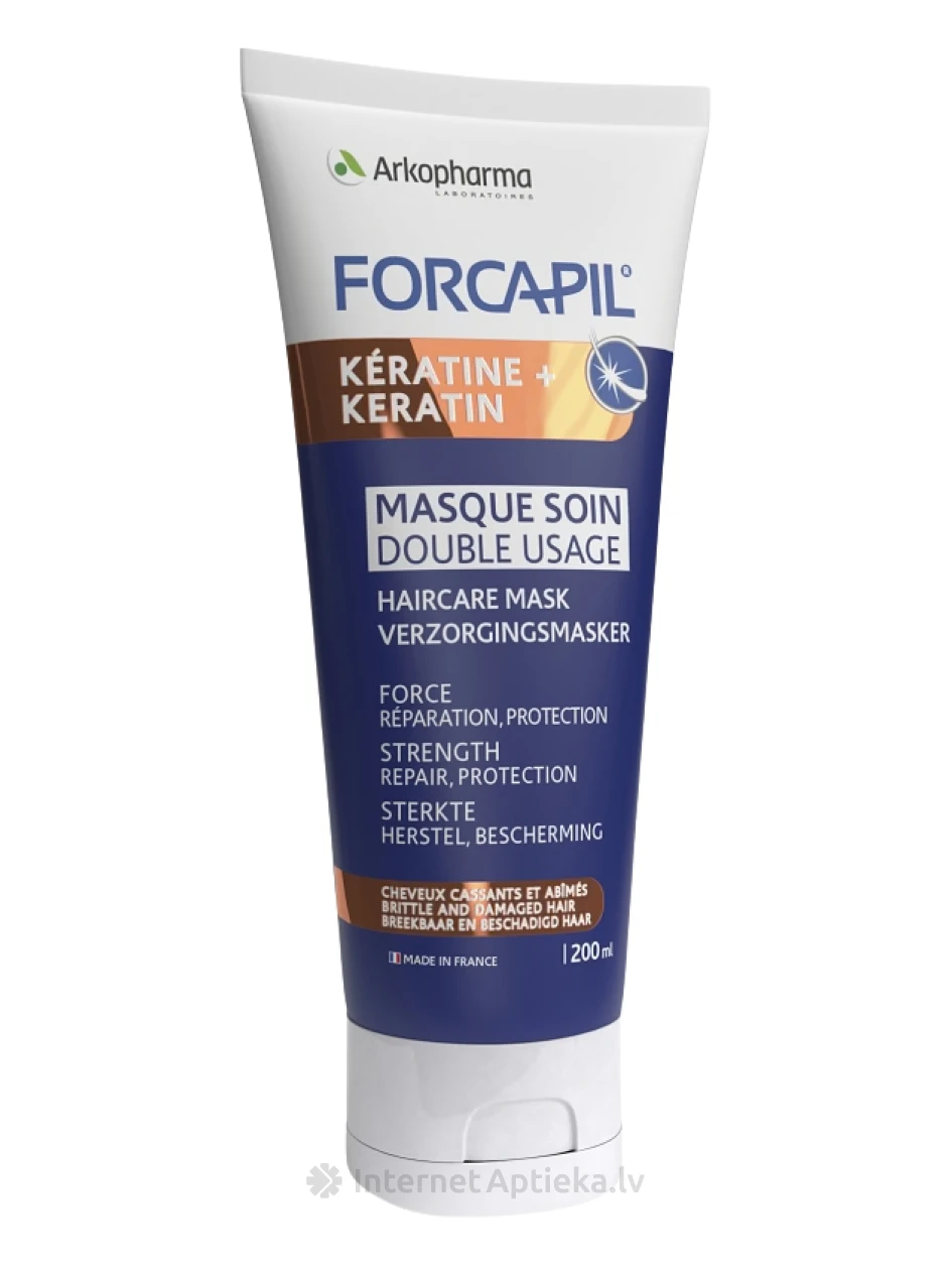 FORCAPIL® KERATIN+ juuksemask keratiiniga nõrkadele ja kahjustatud juustele, 200 ml | internetaptieka.lv