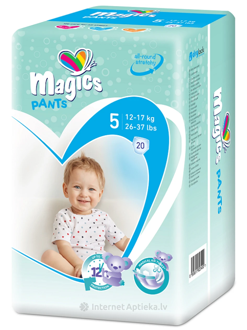 MAGICS PANTS Magical Tubes трусики-подгузники Junior 12-17 kg, 20 шт. | internetaptieka.lv