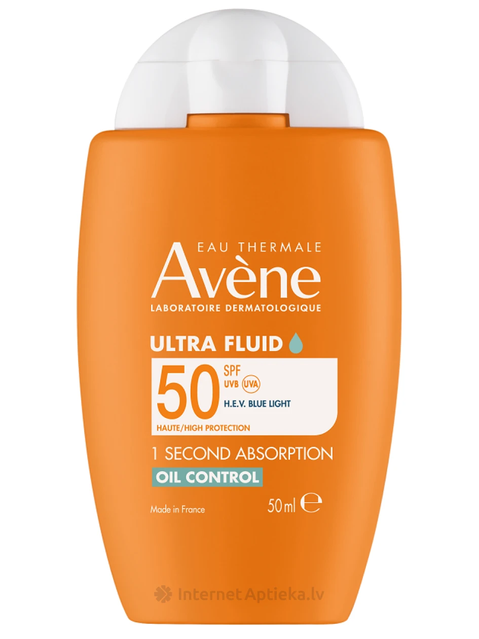 AVENE SUN Ultra-fluīds taukainai sejas ādai SPF50, 50 ml | internetaptieka.lv