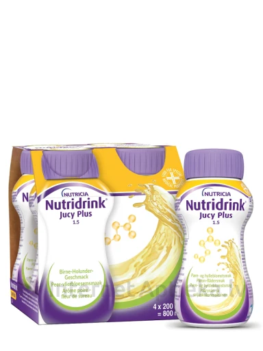 NUTRIDRINK JUCY PLUS (pirni ja leedriõie maitsega), 4X200 ml | internetaptieka.lv