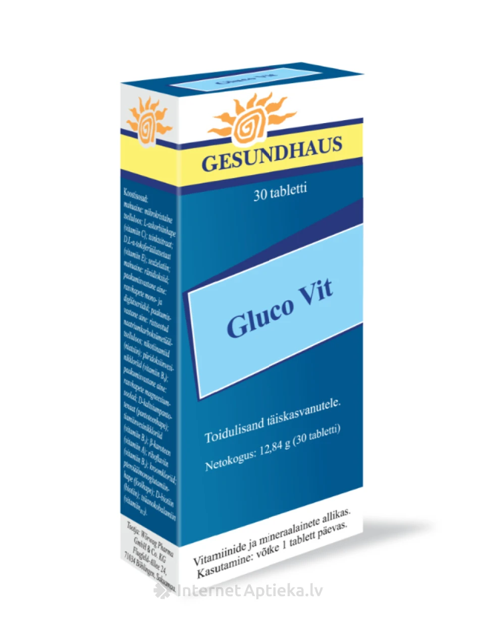 GLUCO VIT, 30 tabletes | internetaptieka.lv