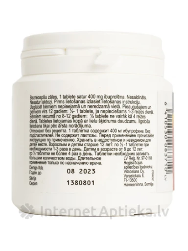 Ibumax Ibuprofeen 400 mg, 100 tabletti | internetaptieka.lv