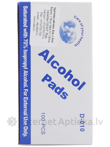 Injekciju spirtotās salvetes dezinfekcijai, 100 gb. | internetaptieka.lv