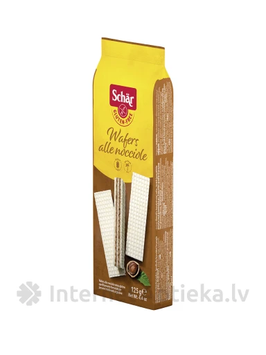 Schär Wafers Alle Nocciole bezglutēna vafeles ar lazdu riekstu krēmu, 125 g | internetaptieka.lv