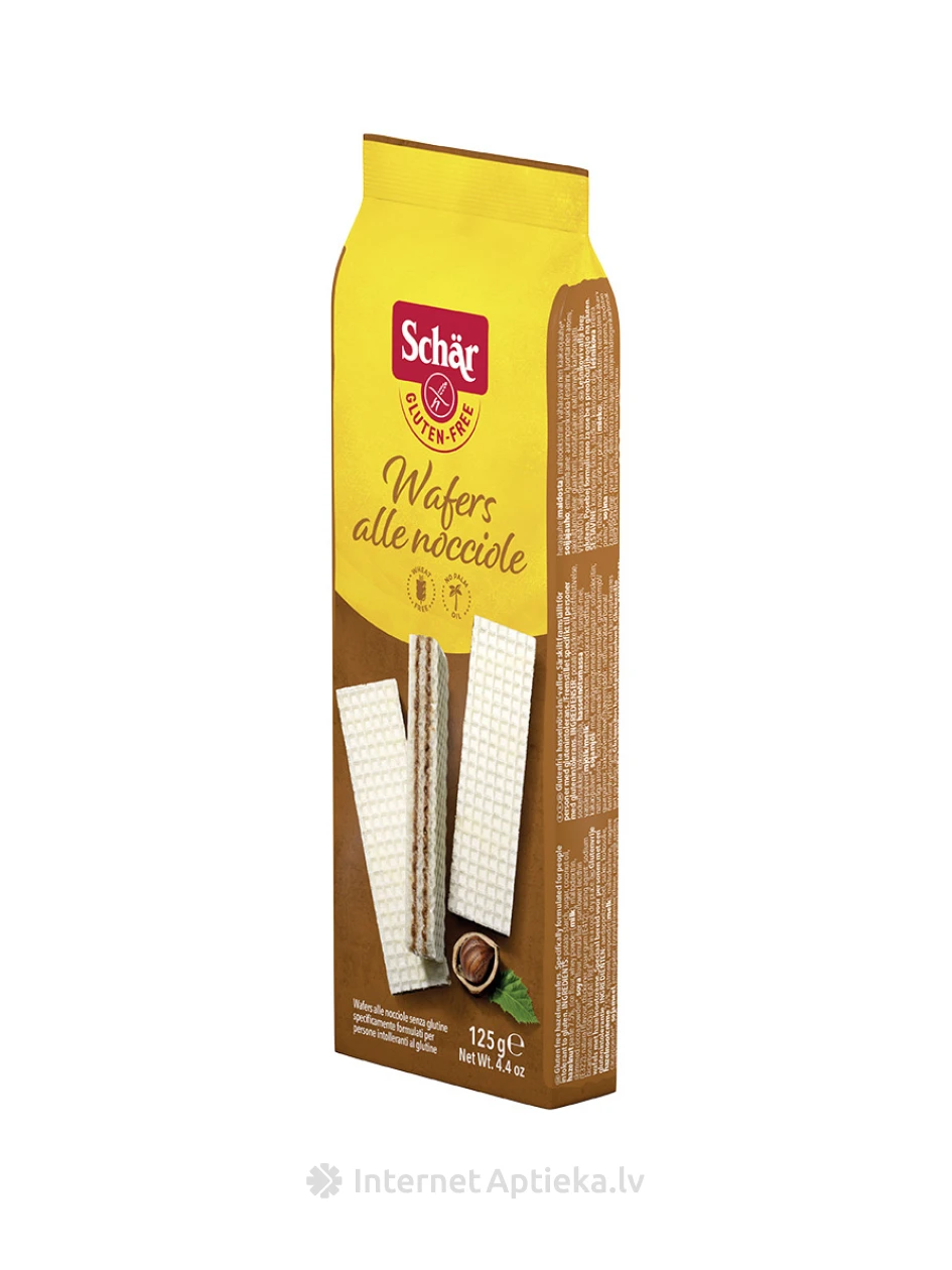 Schär Wafers alle nocciole безглютеновые вафли с кремом с добавлением лесных орехов, 125 г | internetaptieka.lv