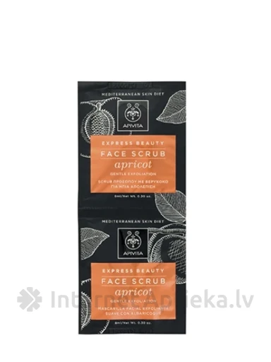 APIVITA EXPRESS veido šveitiklis švelniam šveitimui su abrikosu, 2 x 8 ml | internetaptieka.lv