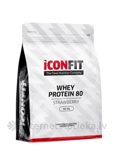 ICONFIT sūkalu proteīns 80 zemeņu garša, 1 kg | internetaptieka.lv