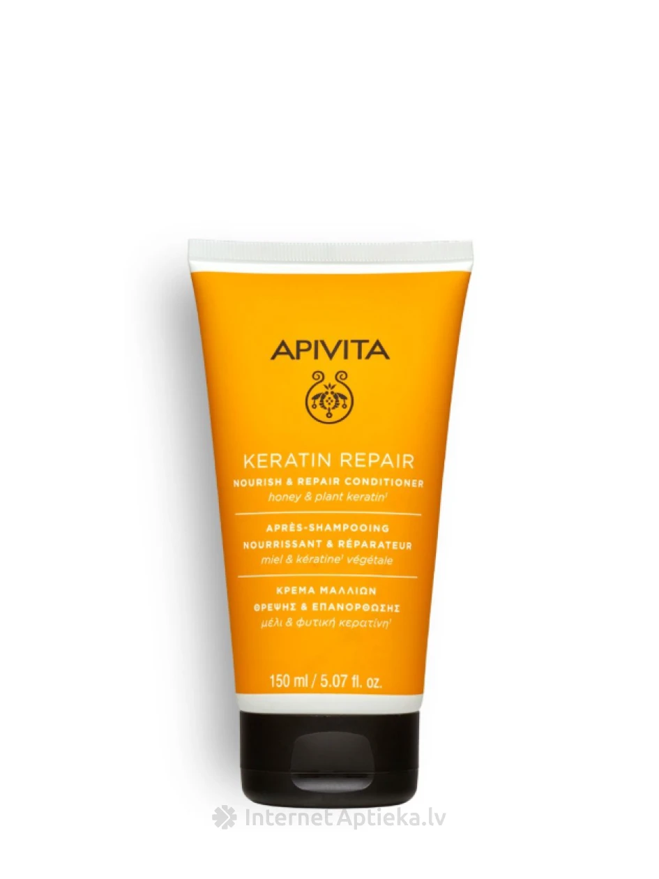 APIVITA KERATIN REPAIR toitev ja keratiini taastav palsam kuivadele ja kahjustatud juustele, 150 ml | internetaptieka.lv