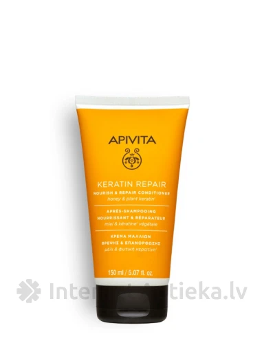 APIVITA KERATIN REPAIR maitinantis ir keratino atstatantis kondicionierius sausoms ir pažeistoms plaukams, 150 ml | internetaptieka.lv
