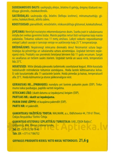 Walmark Mega D3 витамины 4000 IU, 90 капсул | internetaptieka.lv