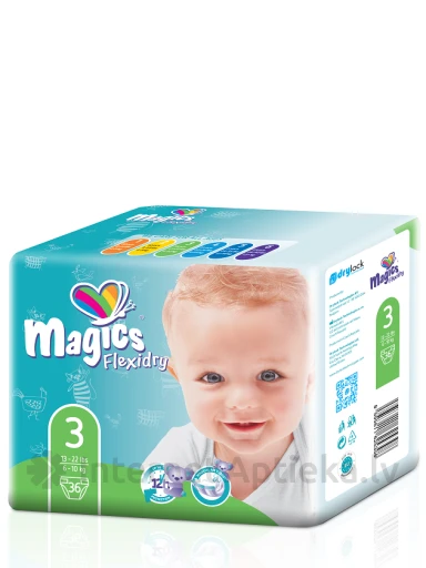 MAGICS FLEXIDRY Magical Tubes детские подгузники Midi 6-10 kg, 42 шт. | internetaptieka.lv
