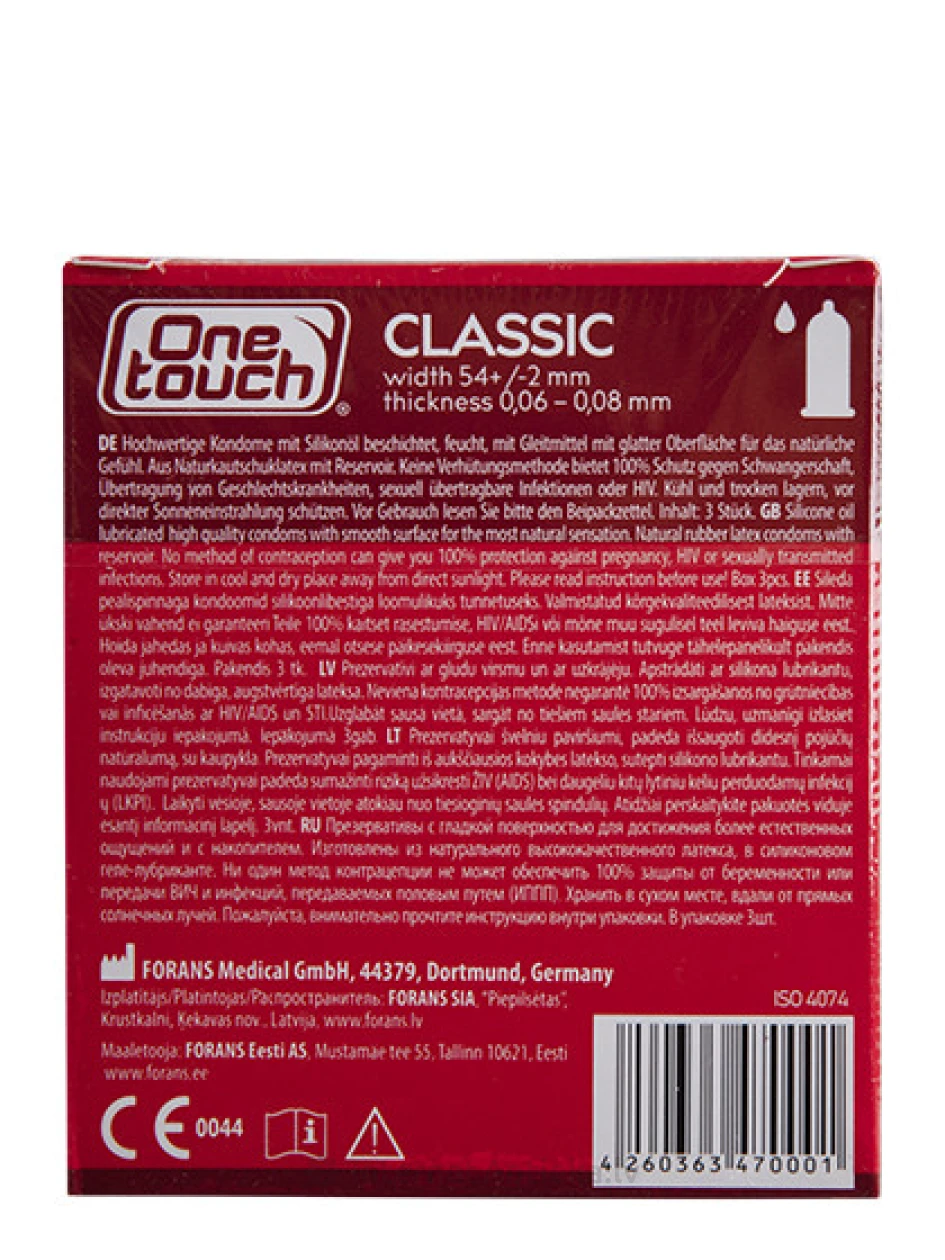 One Touch Classic prezervatīvi, 3 gb. | internetaptieka.lv