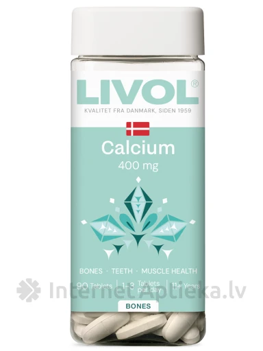 LIVOL Calcium 400 mg таблетки, 90 шт. | internetaptieka.lv