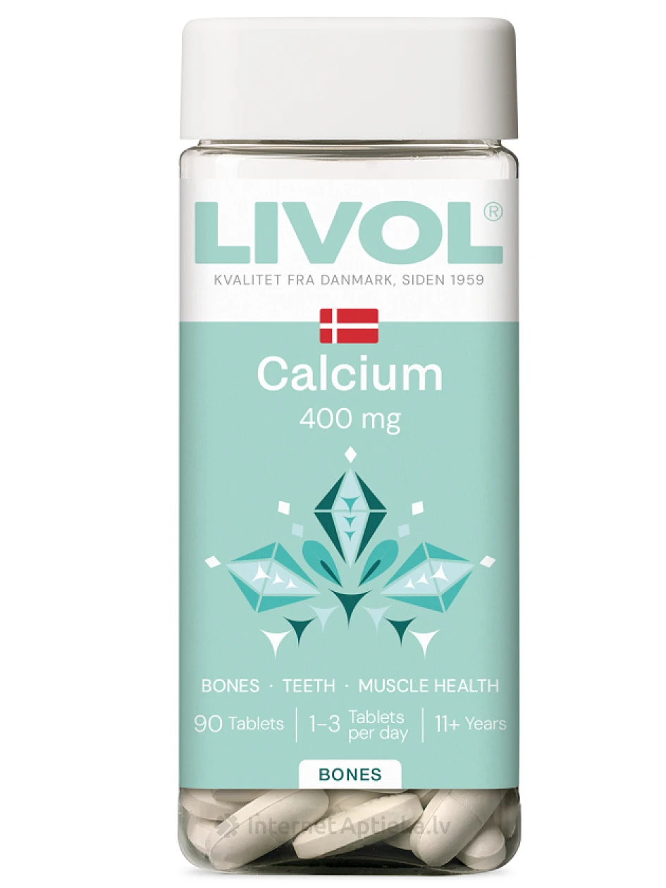 LIVOL Calcium 400 mg таблетки, 90 шт. | internetaptieka.lv