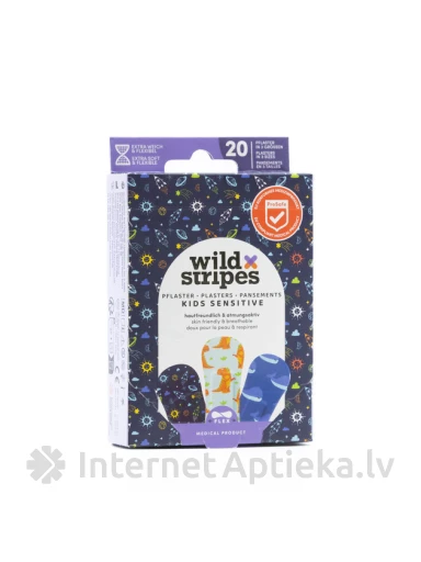Wild Stripes Kids Sensitive Space Пластыри, 20 шт | internetaptieka.lv