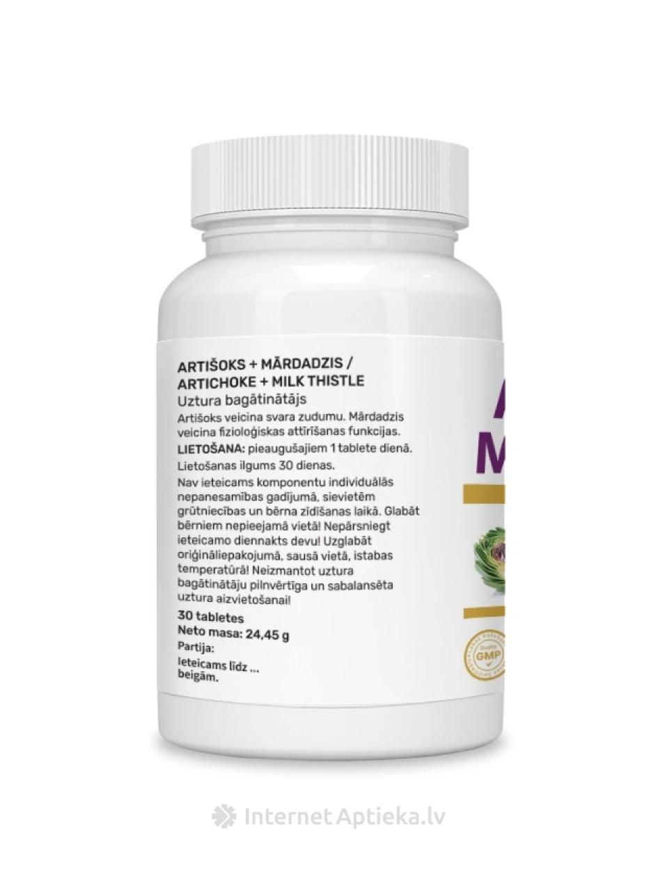 Artitšokk + piimohakk tabletid, 30 tk. | internetaptieka.lv